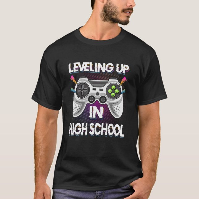 Levelling Up In High School Video Gaming Tees Stud (Front)