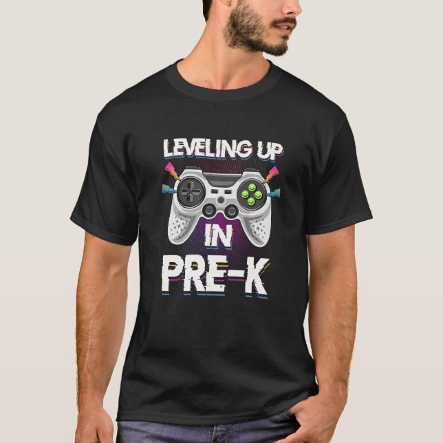 Levelling Up In Pre k Video Gaming Tees Students B (Front)