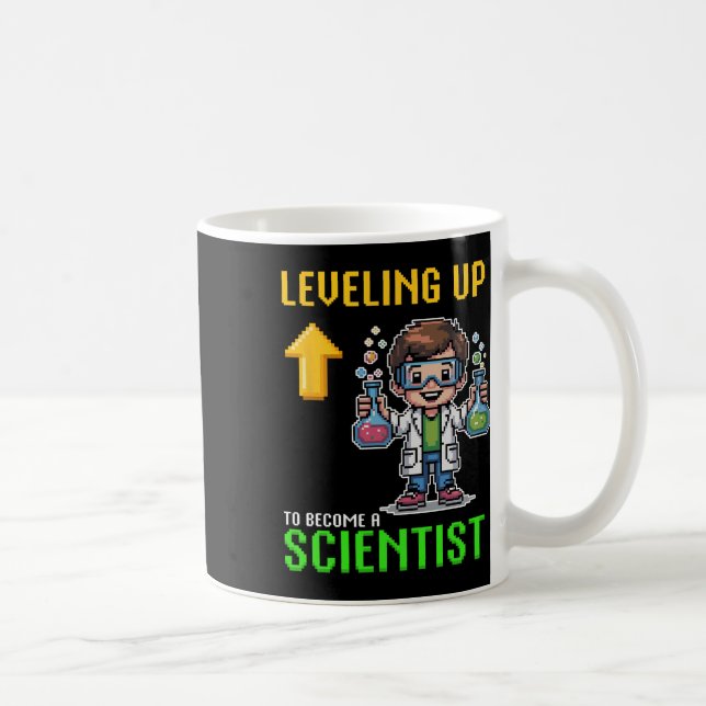 Levelling Up Scientist Ck To School Funny Gamer Bo Coffee Mug (Right)
