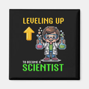 Levelling Up Scientist Ck To School Funny Gamer Bo Magnet