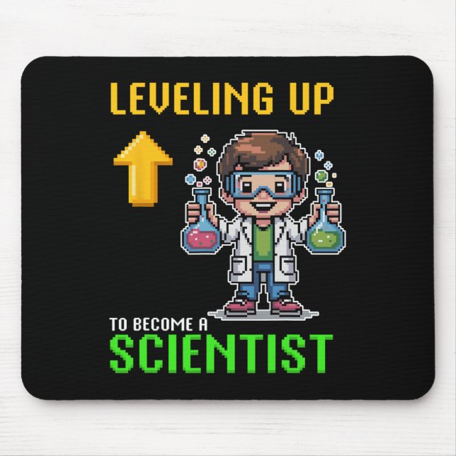 Levelling Up Scientist Ck To School Funny Gamer Bo Mouse Pad (Front)