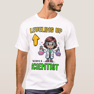 Levelling Up Scientist Ck To School Funny Gamer Gi T-Shirt