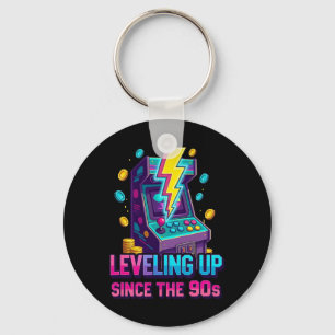 Levelling Up Since The 90s Retro Gamer Design  Keychain