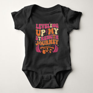 Levelling Up Strength Journey Fitness Growth Baby Bodysuit