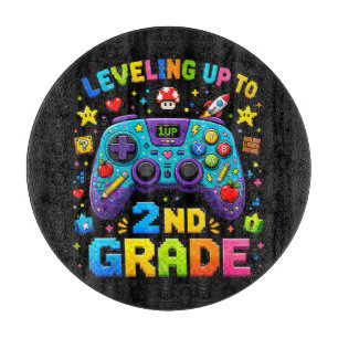 Levelling Up to 2nd Grade Back to School Gamer Cutting Board