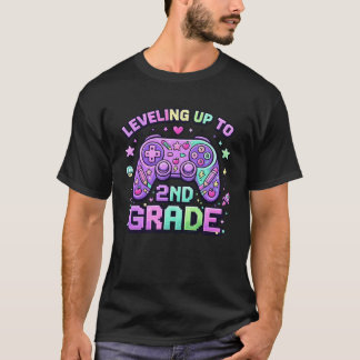 Levelling Up To 2nd Grade Gamer Back To School Kid T-Shirt