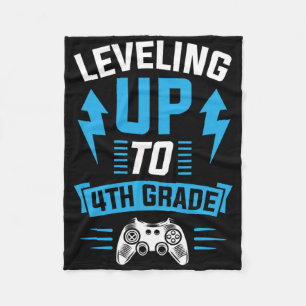 Levelling Up To 4th Grade Fourth Gamer Birthday Pa Fleece Blanket
