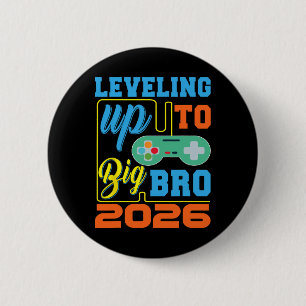 Levelling Up To Big Bro 2026 Video Game Pregnancy 2 Inch Round Button