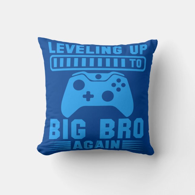 Levelling Up To Big Bro Again Throw Pillow (Front)