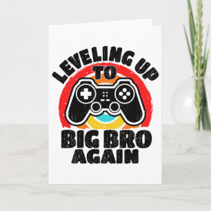 Levelling Up To Big Bro Again Vintage Gamer Brothe Card
