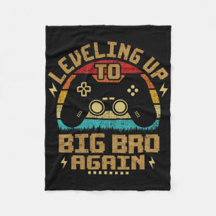 Levelling Up To Big Bro Again Vintage Gamer Brothe Fleece Blanket