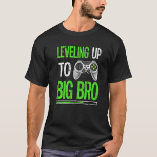 Levelling Up To Big Bro Gamer Baby Announcement Si T-Shirt