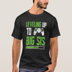 Levelling Up To Big Bro Gamer Baby Announcement Si T-Shirt