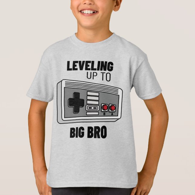Levelling Up To Big Bro Gamer T-Shirt (Front)