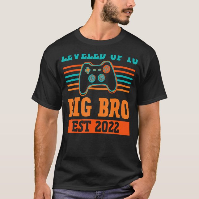 Levelling Up To Big Bro  Promoted To Big Brother T-Shirt (Front)