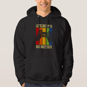 Levelling up to Big Brother 2022 gamer boys kids m Hoodie