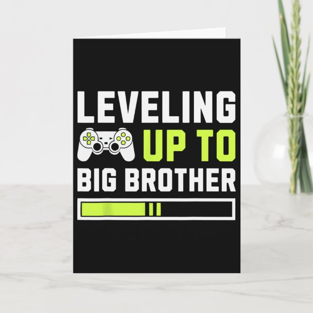 Levelling Up To Big Brother - Funny Gamer For Men  Card (Front)