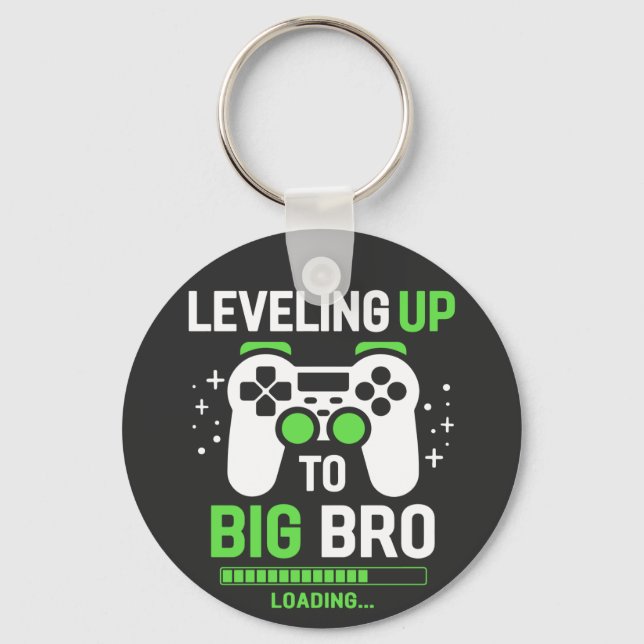 Levelling Up To Big Brother Gaming Basic Button  Keychain (Front)