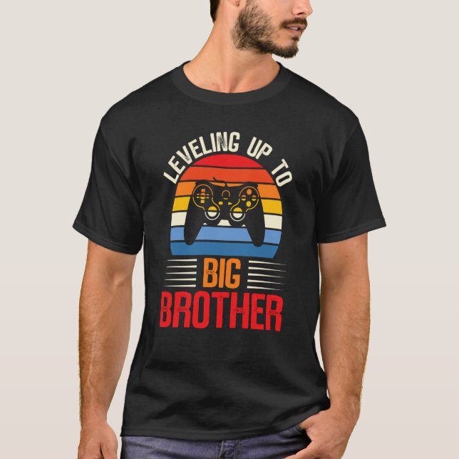 Levelling up to Big Brother Promoted To Big Brothe T-Shirt (Front)