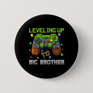 Levelling Up To Big Brother Shirt Funny Gamer Pixe 2 Inch Round Button
