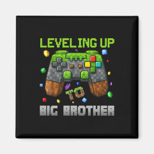 Levelling Up To Big Brother Shirt Funny Gamer Pixe Magnet