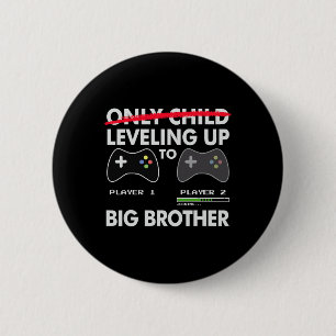 Levelling Up To Big Brother Shirt - Video Game Pla 2 Inch Round Button