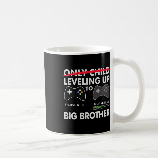 Levelling Up To Big Brother Shirt - Video Game Pla Coffee Mug (Right)