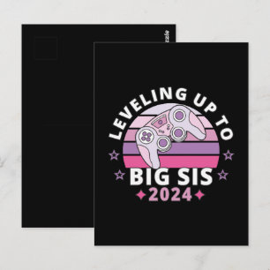 Levelling Up To Big Sister 2024 Girls Postcard