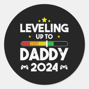 Levelling Up To Daddy Loading Promoted To Dad Fath Classic Round Sticker