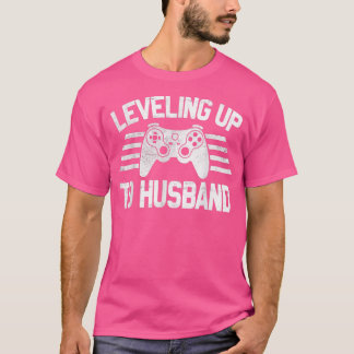 Levelling Up To Husband Funny Groom Quote Video Ga T-Shirt