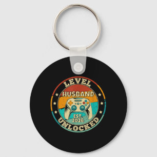 Levelling up to Husband Newlywed Married Gamer Keychain