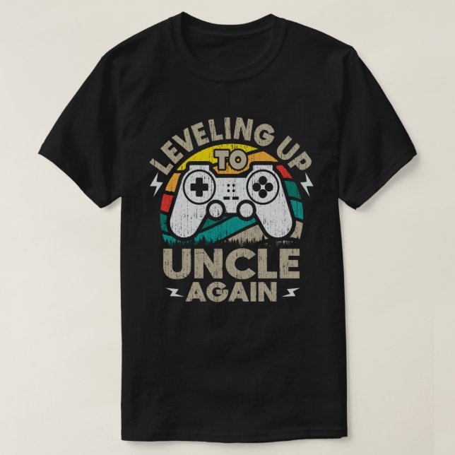 Levelling Up To Uncle Again Gamer Promoted To Uncl T-Shirt (Design Front)