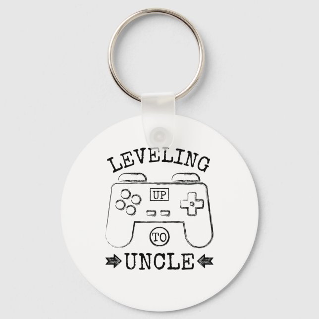 Levelling up to uncle first father's day keychain (Front)