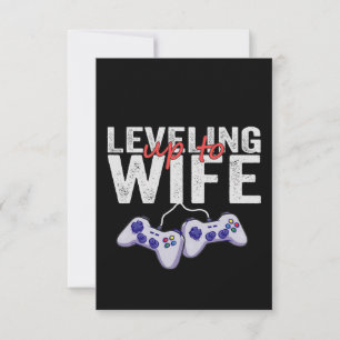 Levelling Up To Wife Funny Valentine Gaming Gift Thank You Card