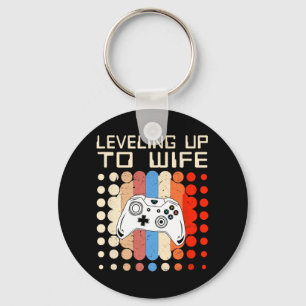 Levelling Up To Wife Gaming Engagement Bride Annou Keychain
