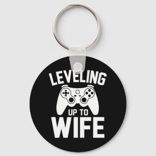 Levelling Up To Wife Newly Married Gamer Funny Gam Keychain