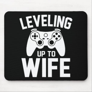 Levelling Up To Wife Newly Married Gamer Funny Gam Mouse Pad