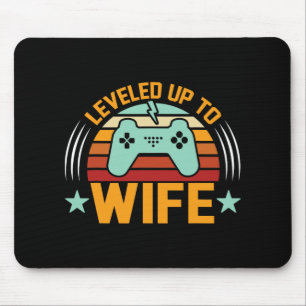 Levelling Up To Wife Newly Married Gamer Funny Gam Mouse Pad