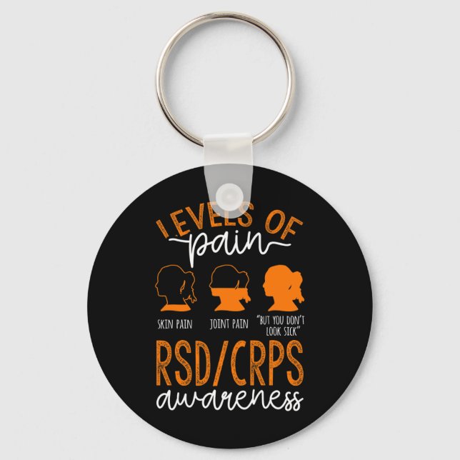 Levels Of Pain Warrior Rsd Crps Awareness  Keychain (Front)