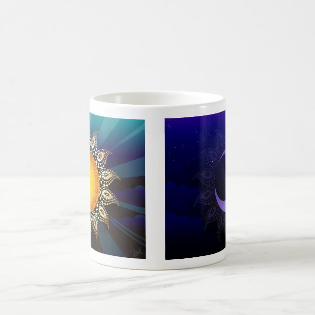 Lever de soleil, double tasse de café dégrossie de (Centre)