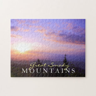 Lever de soleil fumeux de montagne - puzzle de
