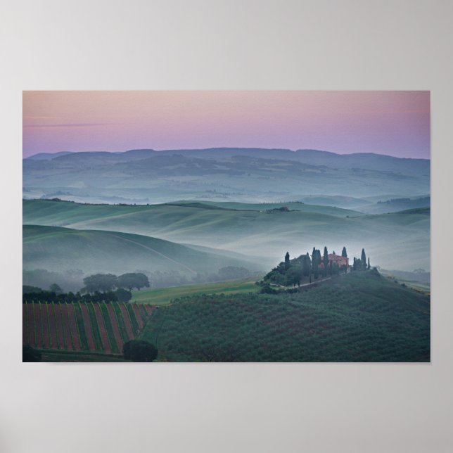 Lever de soleil rose sur une affiche paysagère tos (Devant)