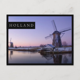 Lever de soleil sur la carte postale de bord des m