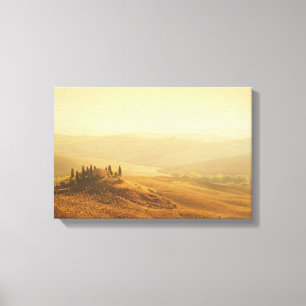 Lever de soleil sur un paysage en toile toscane