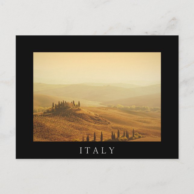 Lever de soleil sur un paysage en Toscane carte po (Devant)
