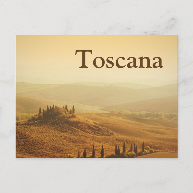 Lever de soleil sur un paysage en Toscane carte po (Devant)