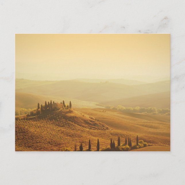 Lever de soleil sur un paysage en Toscane carte po (Devant)