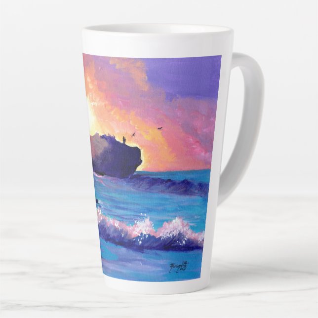 Lever du soleil à Shipwreck Beach Latte Mug (Angle droit)