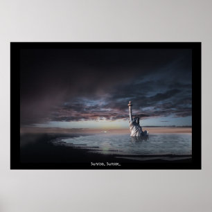 Lever du soleil.. Coucher du soleil.. affiche surr