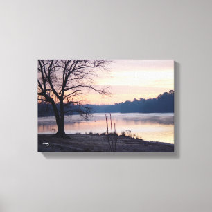 Lever du soleil du lac Pastel toile étirée Imprime